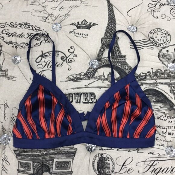 Topshop Satin Stripe Bralet - Picture 3 of 8
